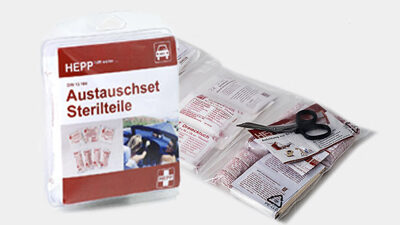 car first aid contents and sets DIN 13164