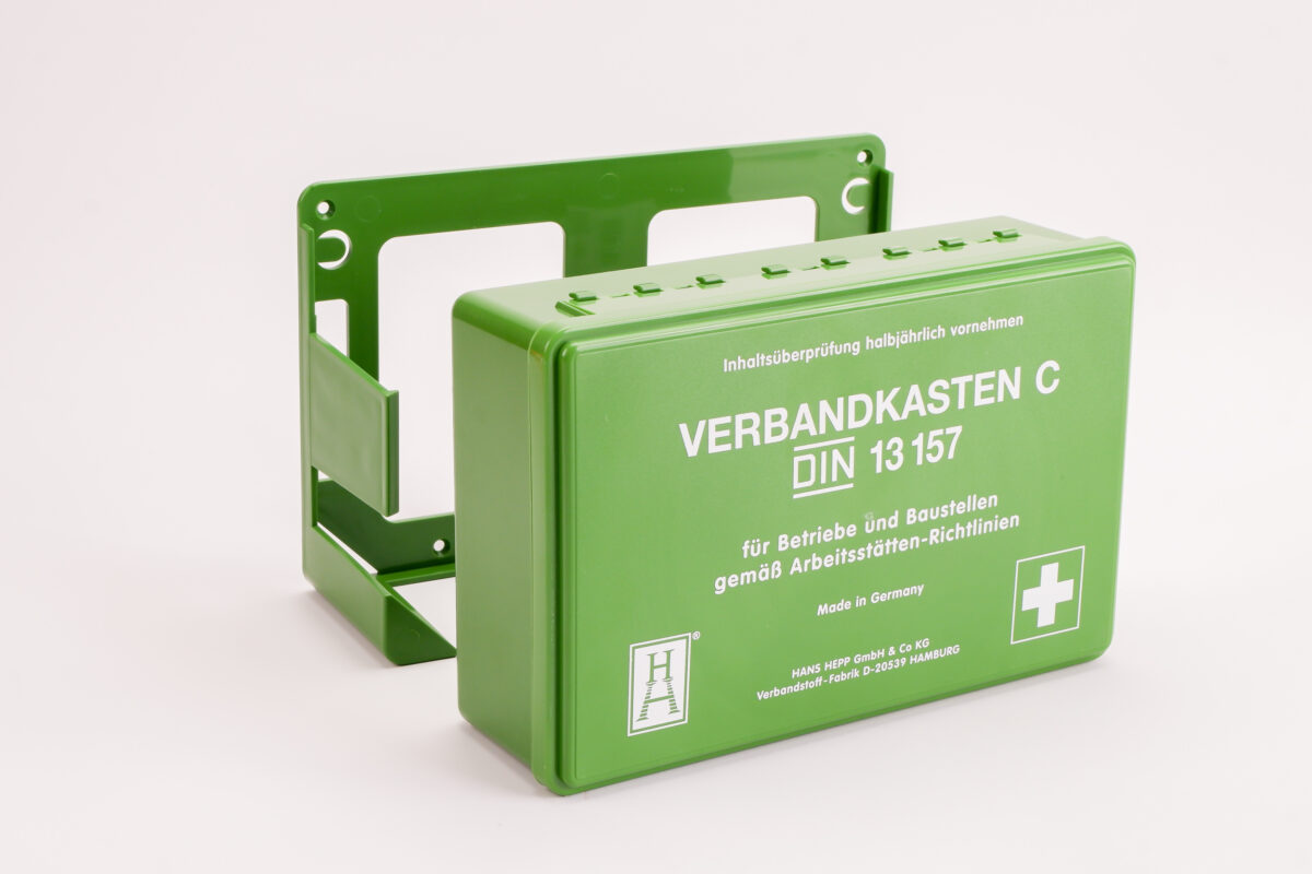 First aid box for business DIN 13157 screen print, various colours available